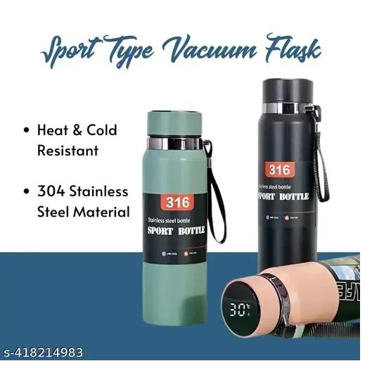 Bottle Portable Vacuum Stainless Steel Temperature Display Sports Smart Water Bottle 800ML