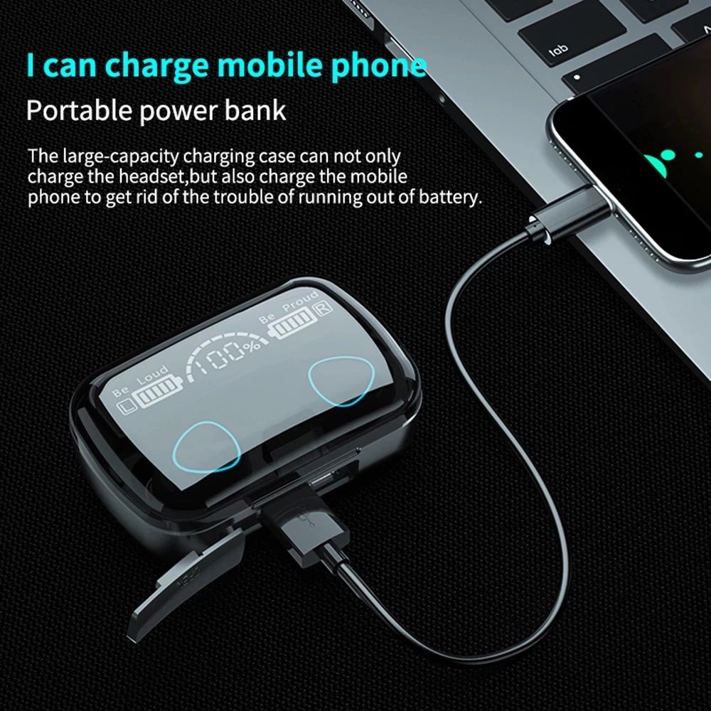 M10 TWS Wireless Headphones Bluetooth-Compatible 5.1 Earphones Wireless Headset Waterproof 9D Hifi Quality Earbuds