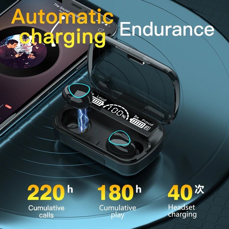 M10 TWS Wireless Headphones Bluetooth-Compatible 5.1 Earphones Wireless Headset Waterproof 9D Hifi Quality Earbuds