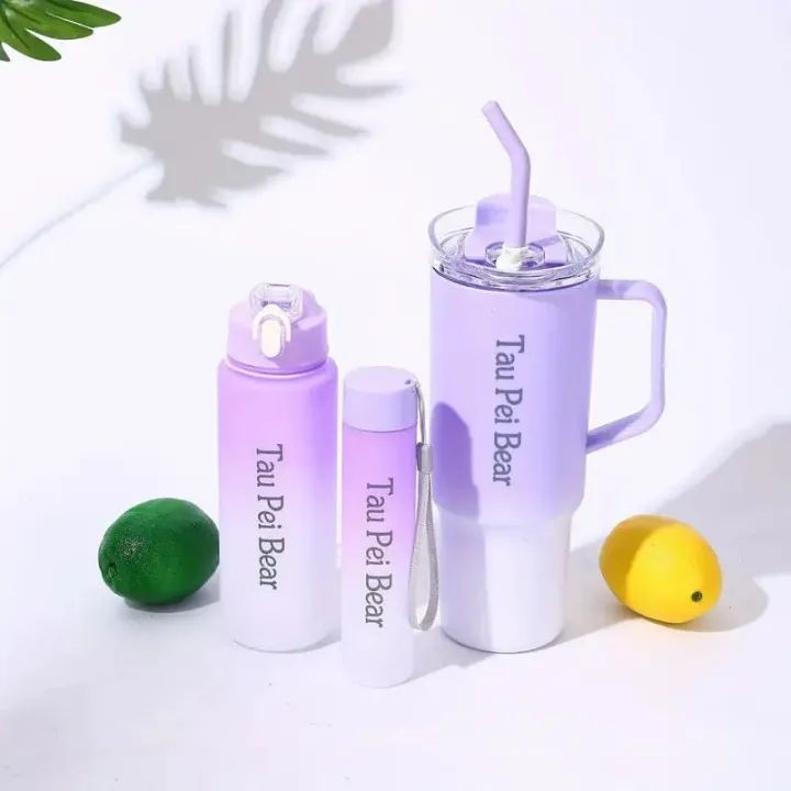 3pcsTumbler Water Bottles Set Portable and Large